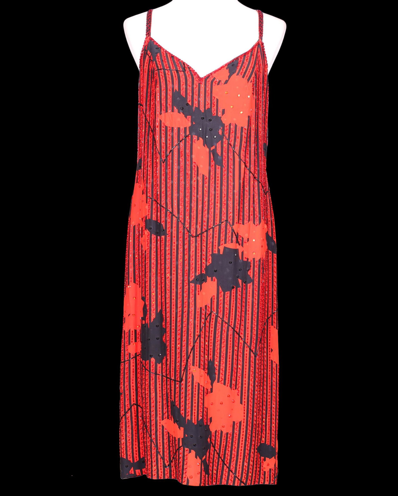Jeran Designs Hand Beaded Silk Crepe de Chine Dress (1 of 9)