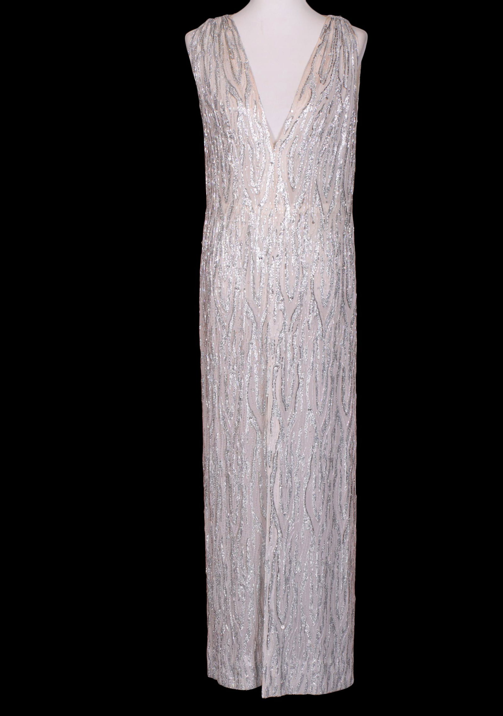 Jeran Designs Silk Chiffon and Silver Lame Evening Gown (1 of 9)