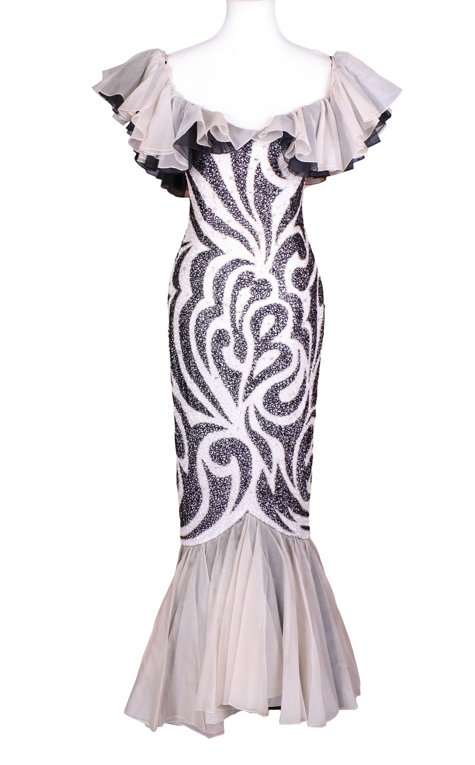 Jeran Designs Hand Beaded Off Shoulder Evening Gown (1 of 7)