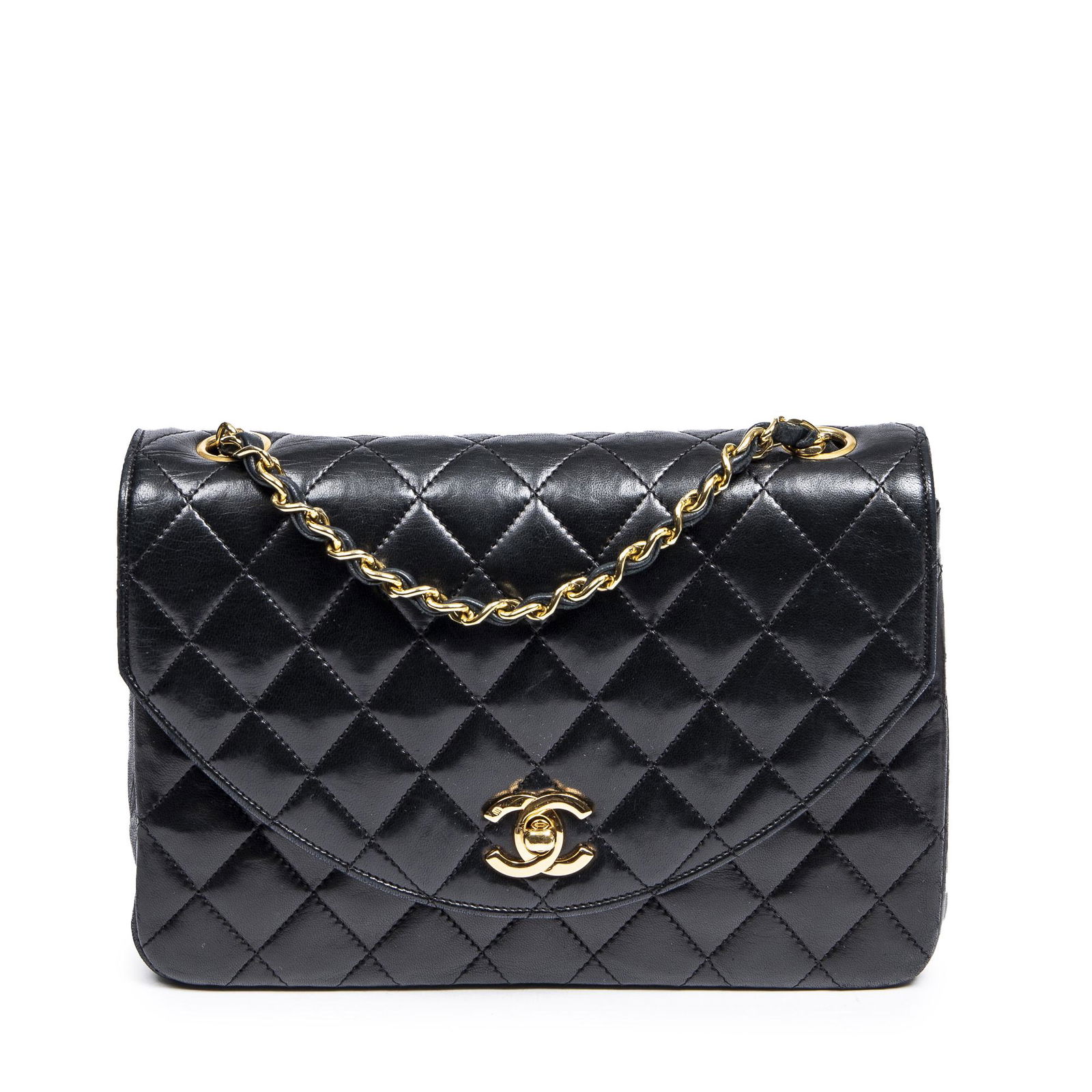 Chanel Vintage Lambskin Half Moon Flap Shoulder Bag (1 of 7)