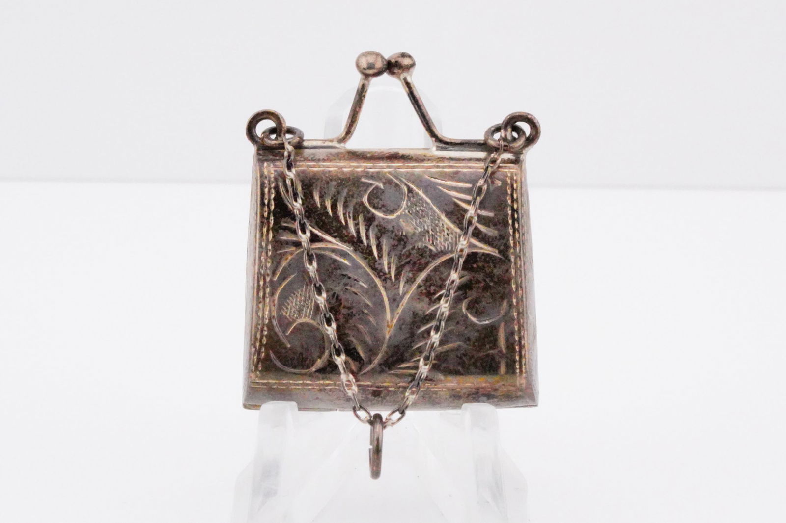 Solid Sterling Silver Vintage Purse Pendant (1 of 3)