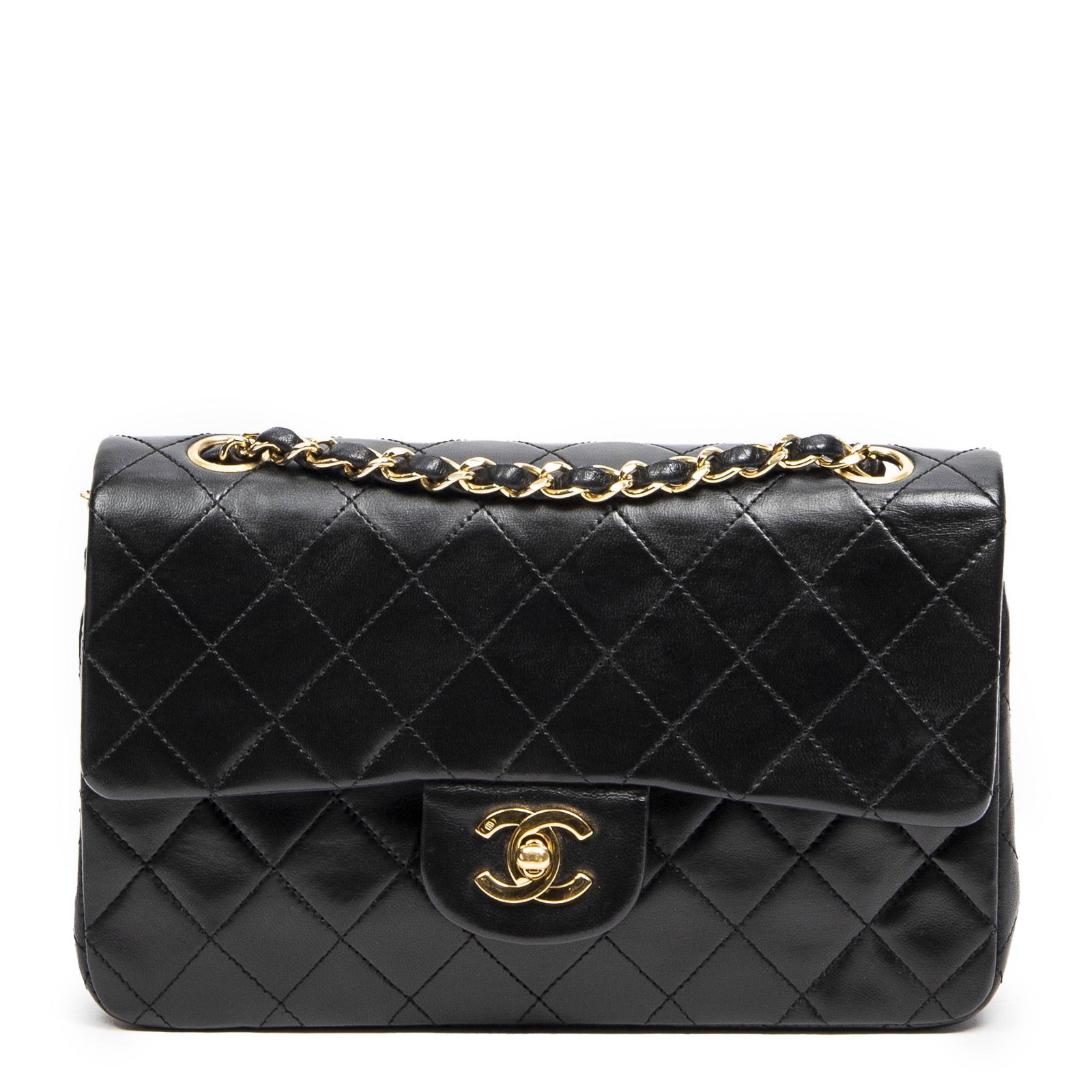 Chanel Vintage Black Lambskin Small Classic Double Flap (1 of 7)