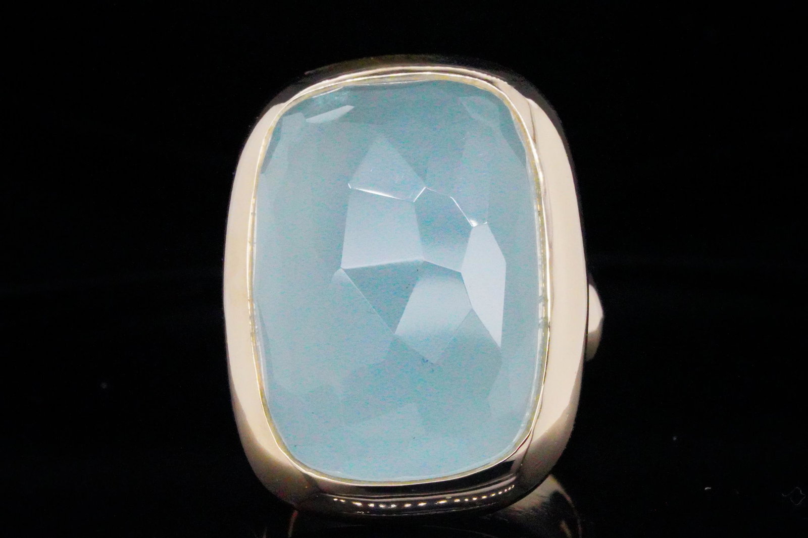 Pomellato 25mm Aquamarine and 18K Yellow Gold Ring (1 of 7)