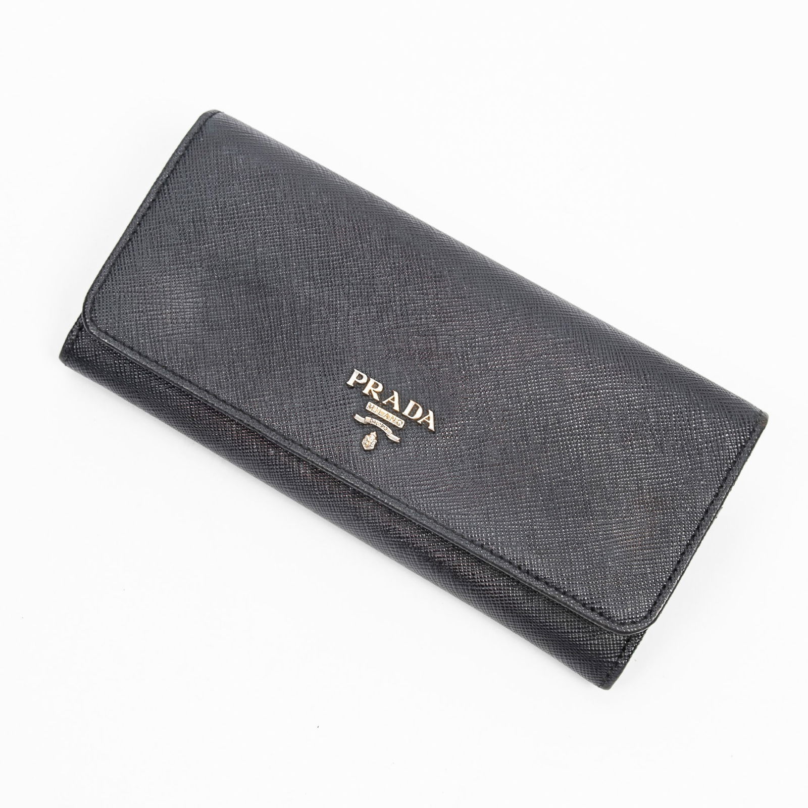 Prada Black Saffiano Leather Continental Wallet (1 of 3)