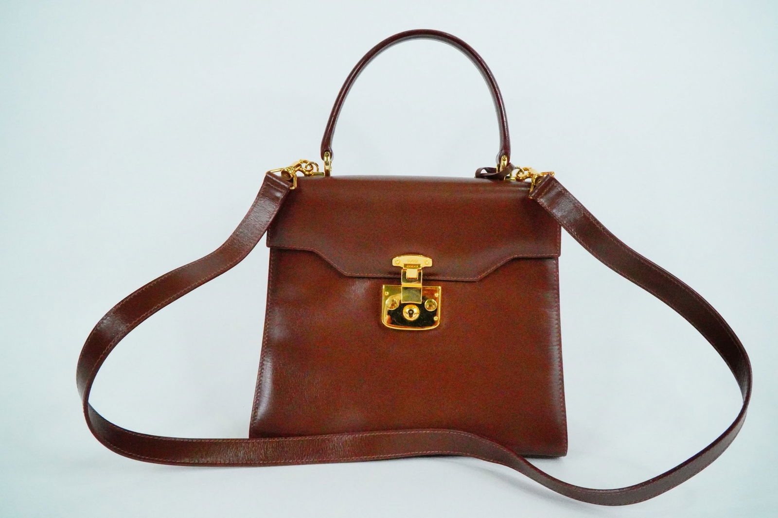Gucci Brown Calfskin Lady Lock Top Handle Shoulder Bag (1 of 6)