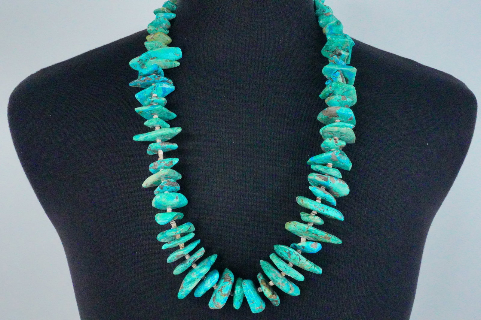 Native American 6mm-36.5mm Turquoise and Shell Necklace (1 of 6)