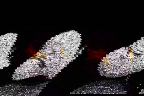 2.00ctw SI1-SI2/G-H Diamond and 14K Heart Earrings: 2.00ctw SI1-SI2/G-H Diamond and Solid 14K White/Yellow Gold 0.5" Heart Earrings - These lovely earrings are crafted of solid 14k yellow and white gold and have an abstract heart shape. The earrings ar