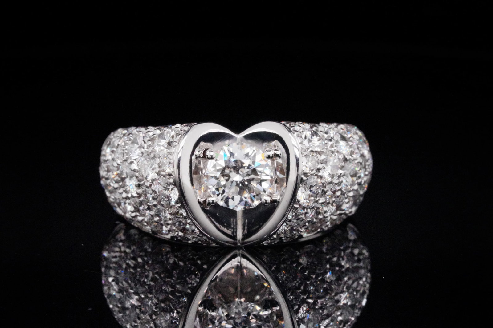 Escada 3ctw VS1/E Diamond & Solid 18K White Gold Bombe Ring W/GIA: Escada 3ctw VS1/E Diamond & Solid 18K White Gold Bombe Ring W/GIA - This beautiful ring from Escada is made of solid 18k white gold and is comprised of approximately 3ctw genuine VS1/E Diamonds. The c