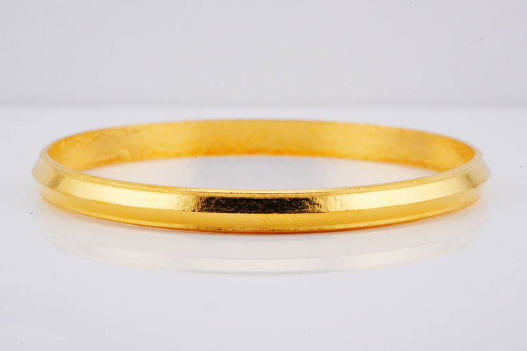 24k Yellow Gold Heavy Bangle Bracelet From Dubai Gold Market