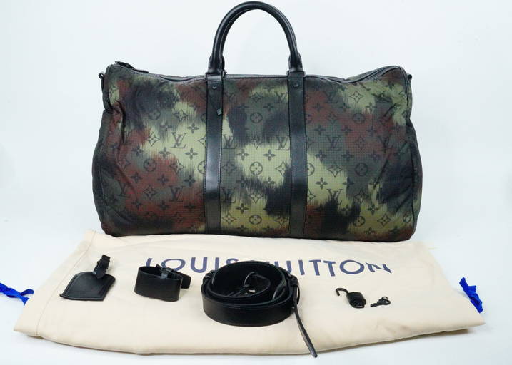 LOUIS VUITTON Keepall 50 Bandouliere Camouflage Nylon Monogram