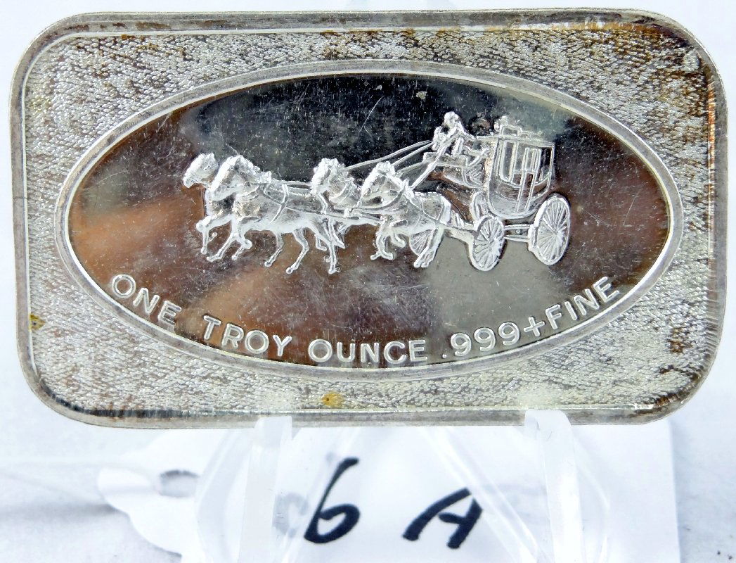Vintage 1974 H&H Silver .999 Fine Silver 1oz. Bar: Vintage 1974 H&H Silver .999 Fine Silver Bar (One Troy Oz.). This bar is a "curved edge" ERROR bar, and similar bars sell on other online auction websites from $175-$299. The larger the error the more