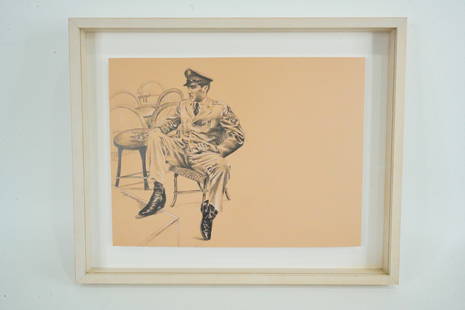 Elvis Presley Framed Original Pencil Drawing by Betty Harper: Elvis Presley Framed Original Pencil Drawing by Betty Harper Signed by the Artist - This original pencil drawing depicts Elvis Presley during his time in Germany as a U.S. Army soldier. The drawing is