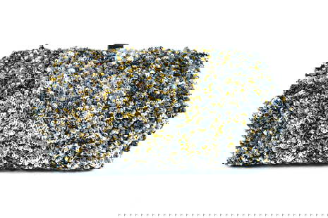 Marilyn Monroe Personally Owned Sequin Evening Bag: Marilyn Monroe Personally Owned Silver and Gold Sequin Evening Bag W/Letter of Provenance - This lovely evening bag was personally owned by Marilyn Monroe. The bag is adorned with metallic silver and