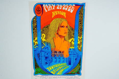 The Youngbloods at Avalon Ballroom (1968) Concert Poster: The Youngbloods at the Avalon Ballroom (Family Dog Productions, 1968) Concert Poster by John Thompson - This original 1968 concert poster advertises an appearance of the Youngbloods at the Avalon Ball