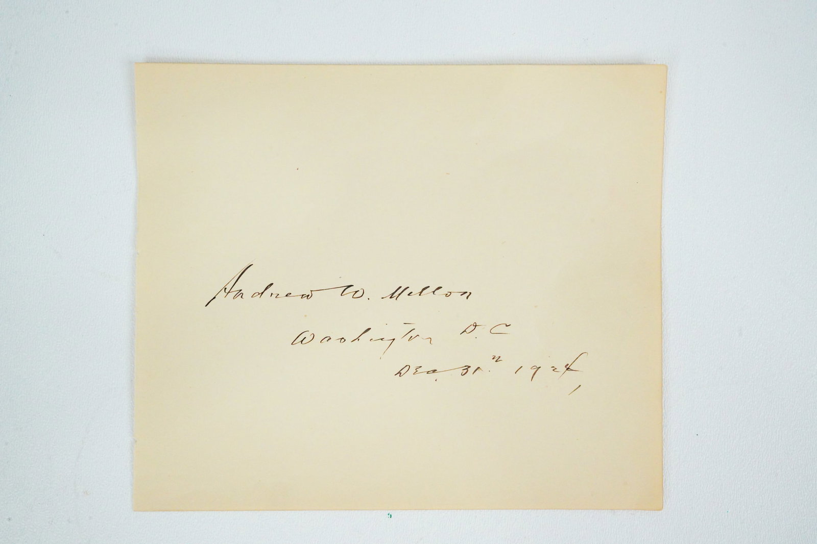 Andrew Mellon Signature on Paper (1 of 3)