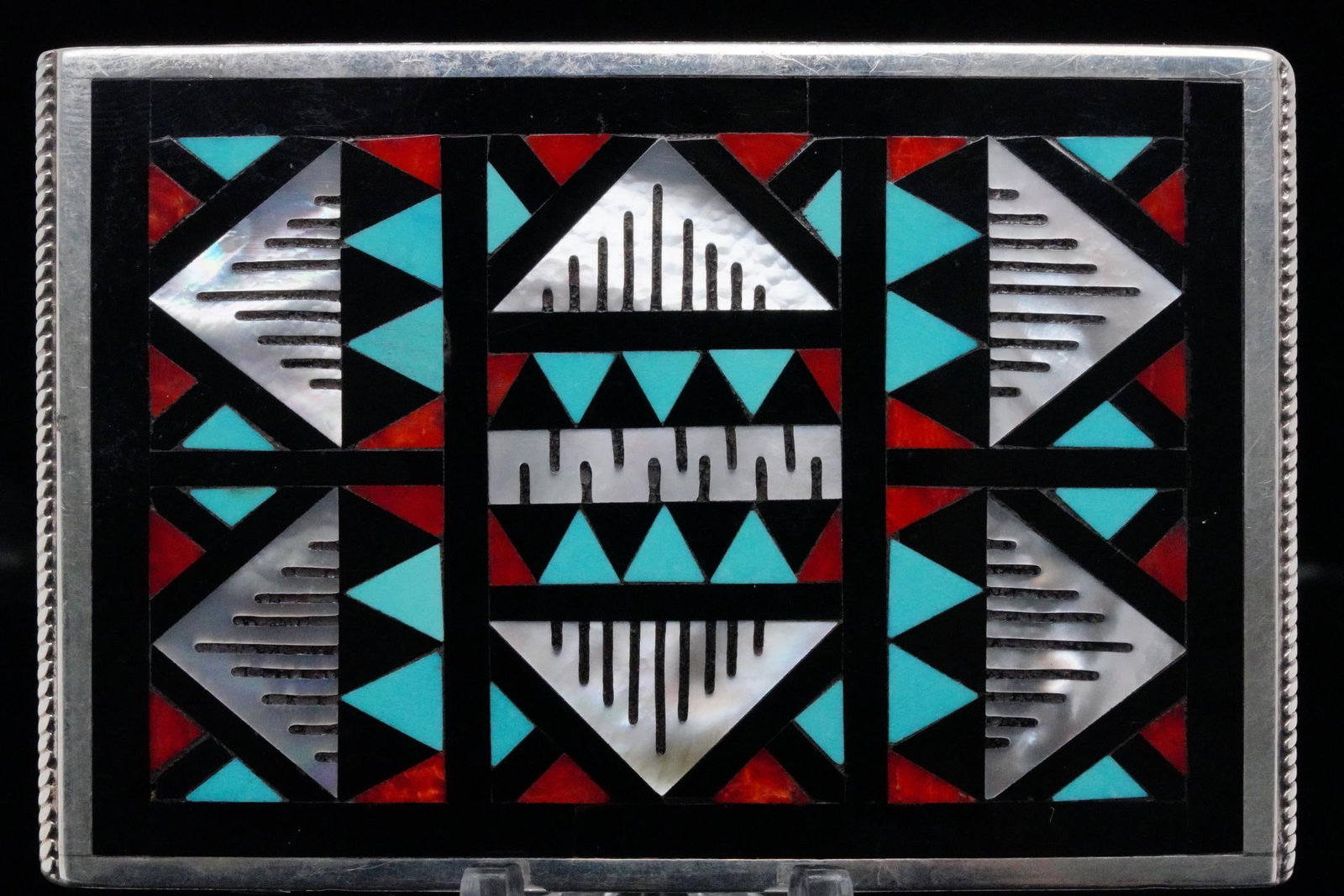 Tanya Tucker's Zuni Multi-Stone Inlay Belt Buckle: Tanya Tucker's Leander and Lisa Othole Zuni Multi-Stone Inlay and Sterling Silver Belt Buckle - This stunning belt buckle from Tanya Tucker's personal collection was made by Zuni silversmiths Leander 