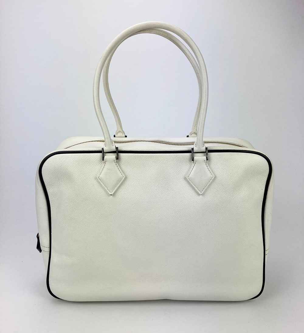 Hermes Black and White Veau Grain Plume 32cm Tote (1 of 6)