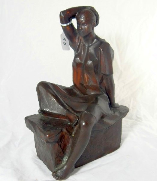 Felipe Castaneda Bronze Woman Sculpture: Stunning RARE 1997 "Felipe Castaneda" Bronze Sitting Woman Sculpture *Signed, Dated, & Numbered* This is a beautiful bronze statue depicting a woman sitting on a rock. The piece is a lovely bronze wit