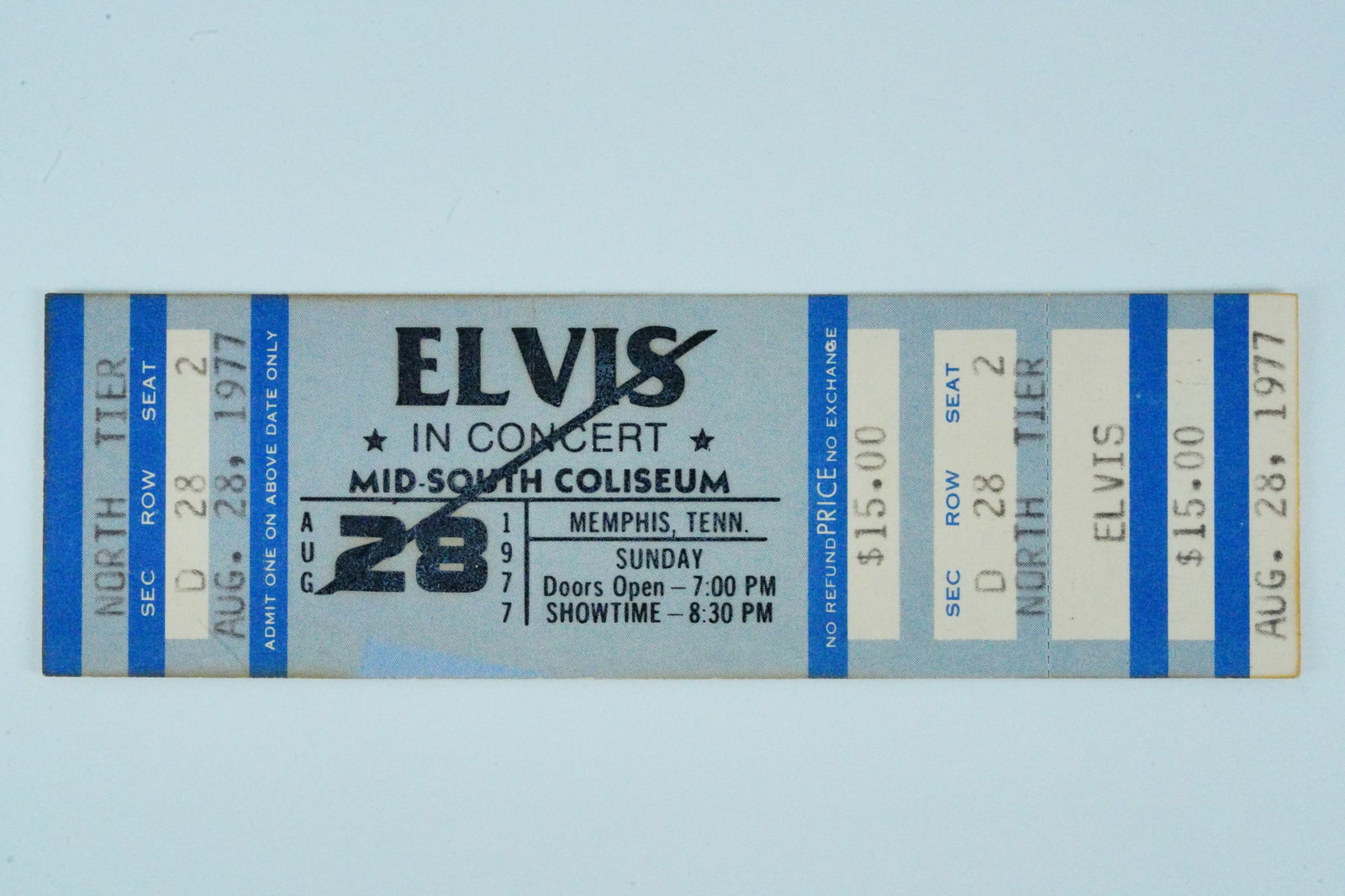 Elvis Presley Unused Ticket (Tour That Never Was) (1 of 2)