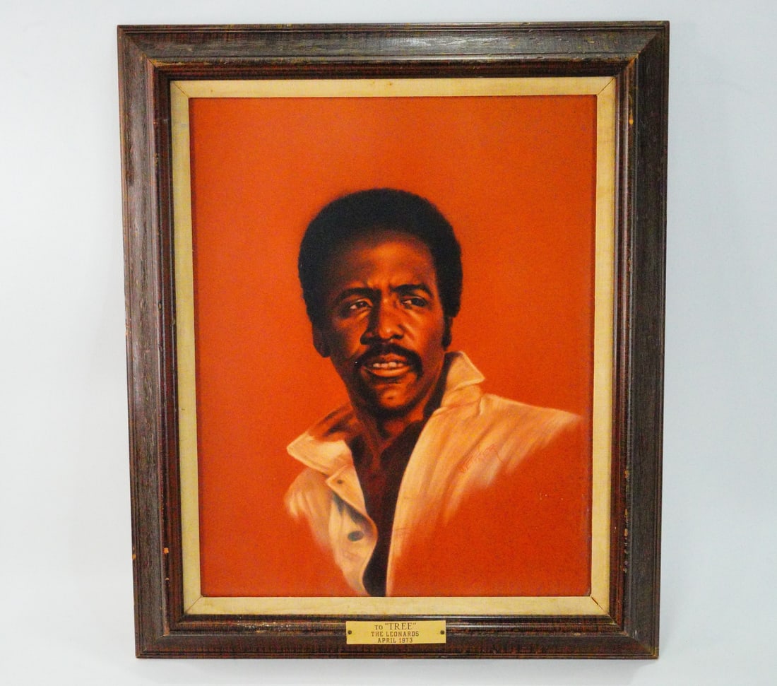 Richard Roundtree Jean Ettner Commissioned Portrait: Richard Roundtree Personally Owned Jean Ettner Commissioned Pastel on Velvet Portrait From "The Leonards" - This portrait was personally owned by Richard Roundtree and hung in his Los Angeles home. Th