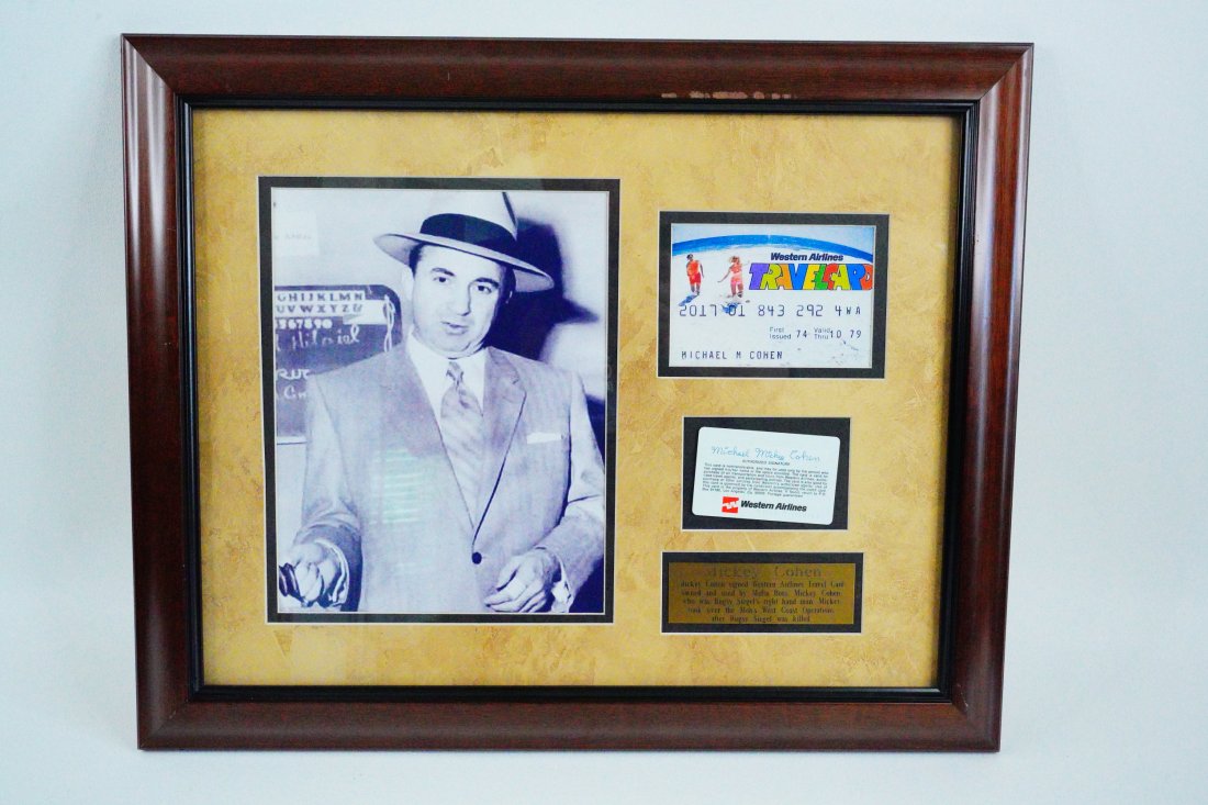 Mickey Cohen Signed Personally Owned Western Airlines Travel Card (1 of 11)