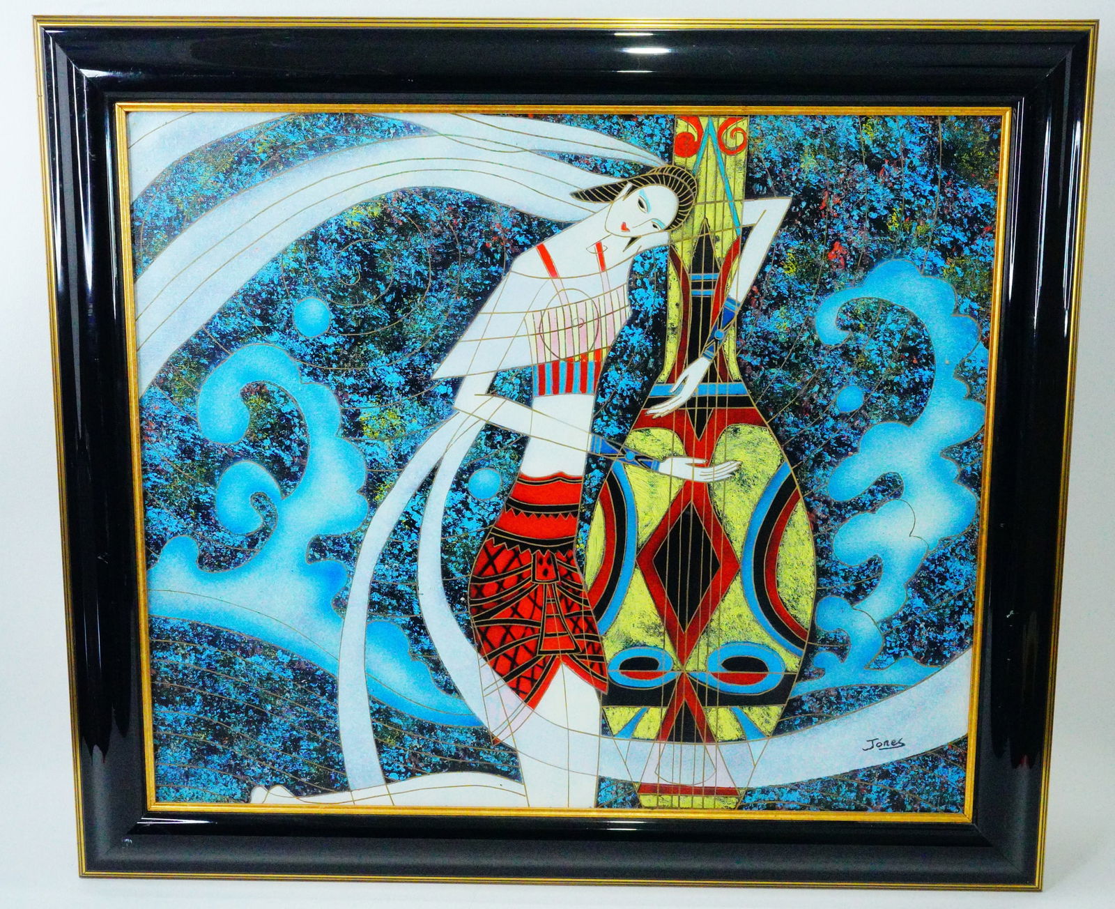 Original Mixed Media on Canvas Painting Signed "Jones" (1 of 5)