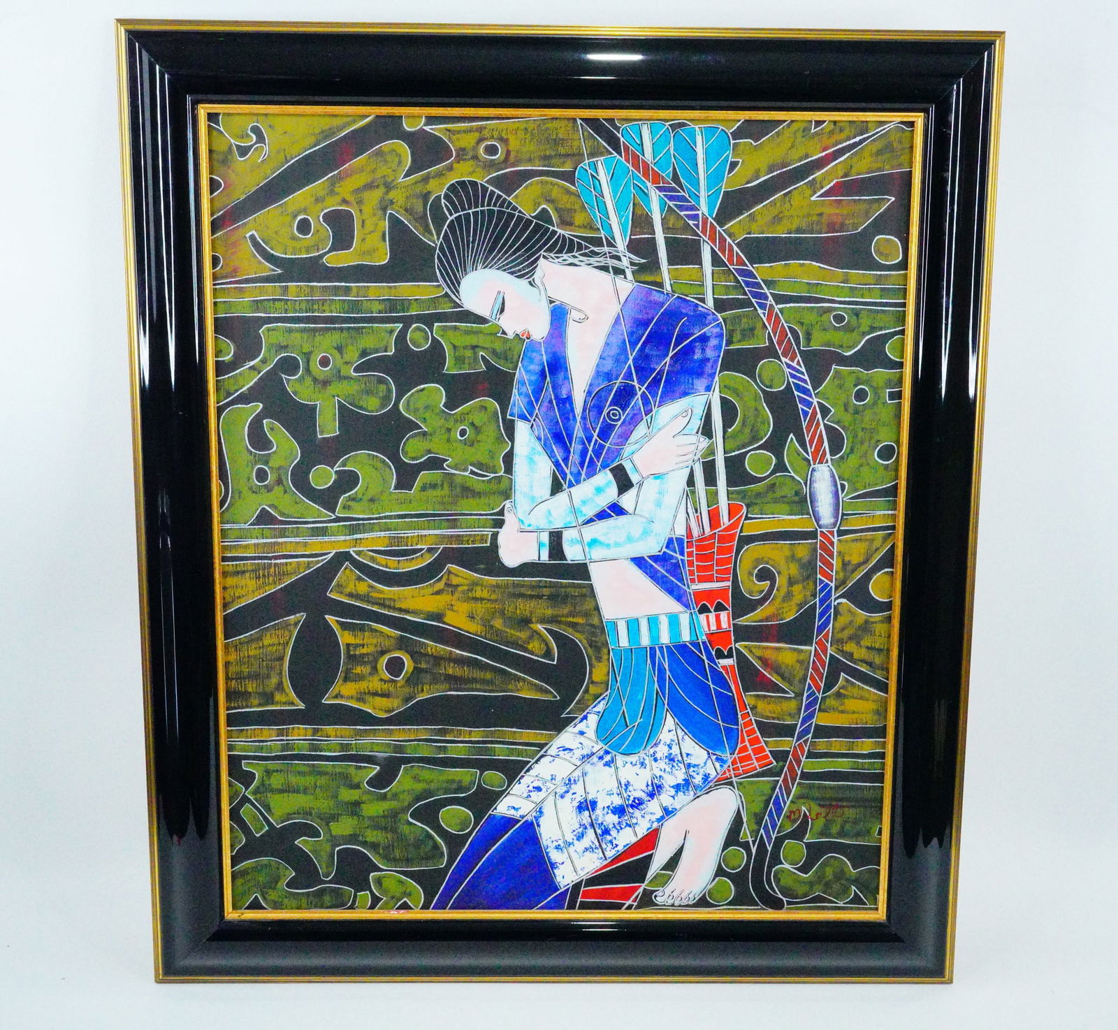 M. Lott Original "Kneeling Woman Archer" Painting (1 of 6)