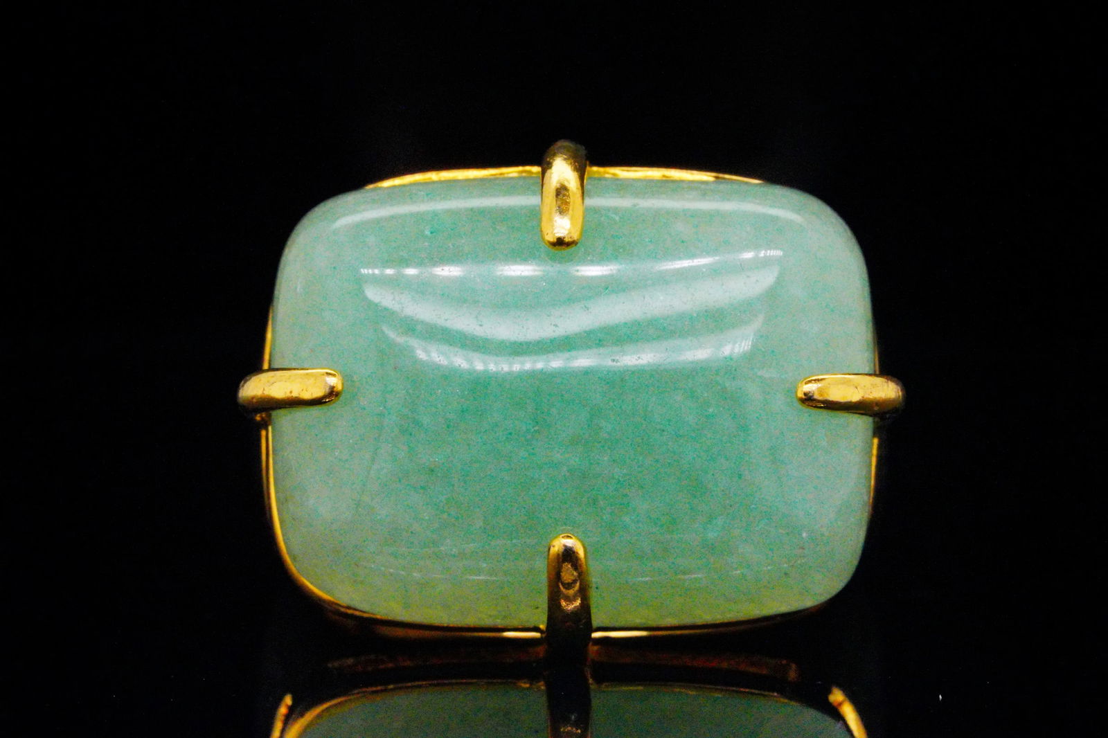 Carolina Herrera Green Stone Cabochon Cocktail Ring (1 of 6)