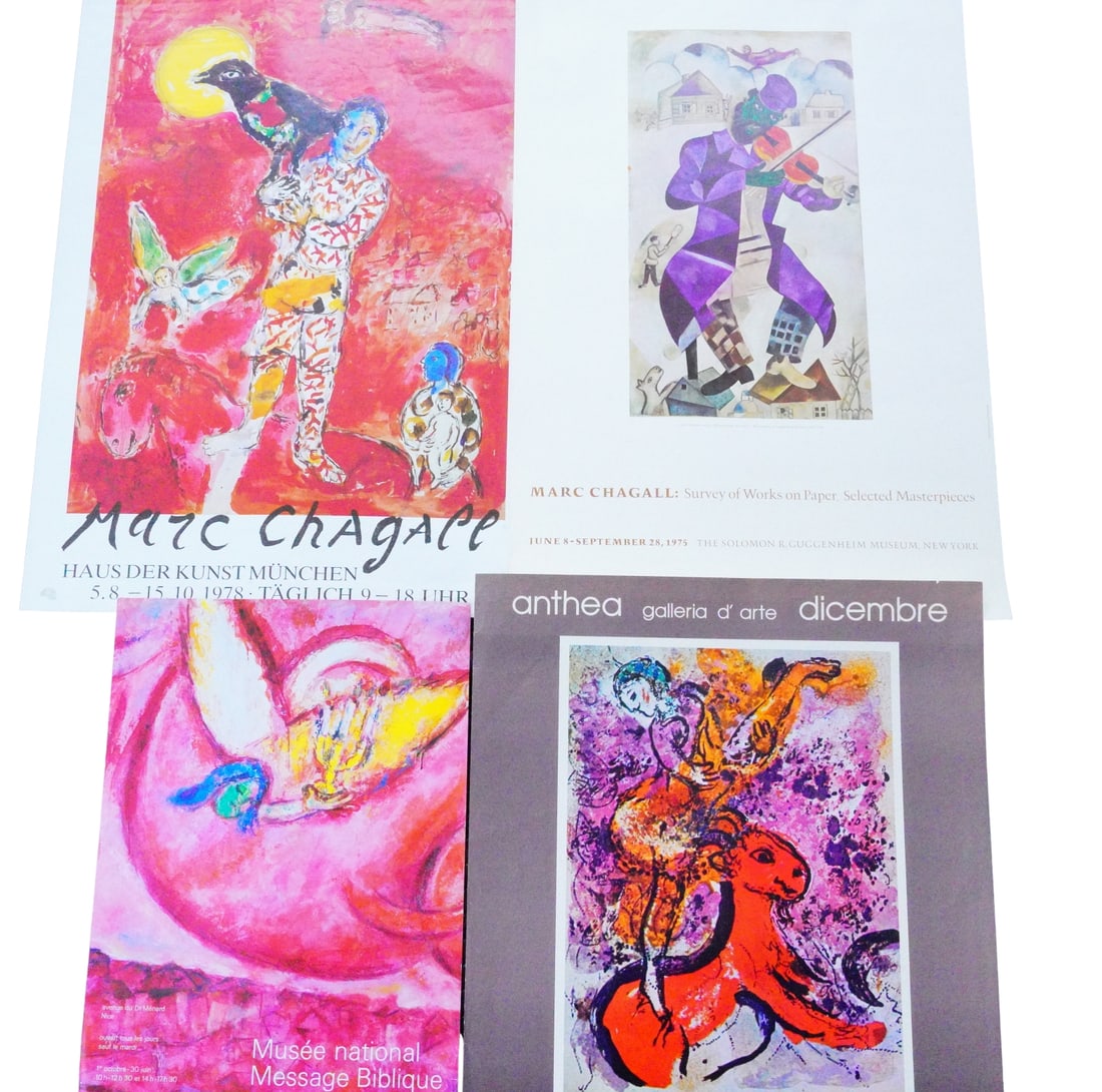 Marc Chagall Lot of (4) Vintage Gallery Exhibition Posters (1 of 16)