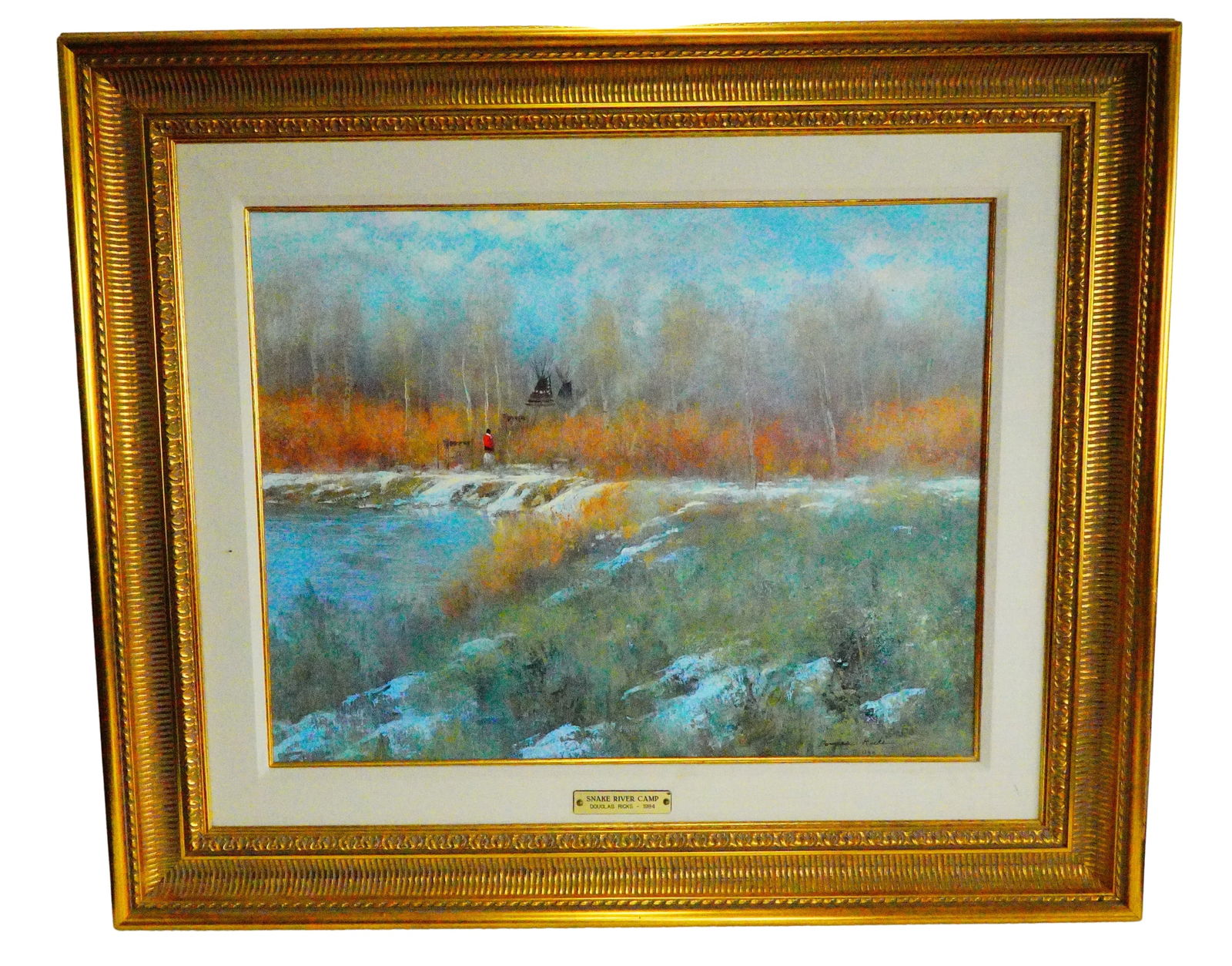 Bibi Hilton's 1984 Douglas Ricks "Snake River Camp" Painting (1 of 5)