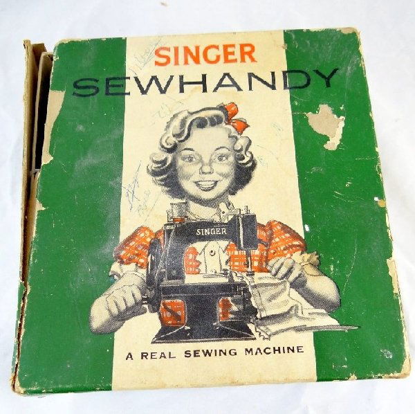 1953 Singer"Sew Handy"Sewing Machine: 1953 Singer "Sew Handy" No. 20 Real Sewing Machine *In Original Box W/Manual*-This is a wonderful miniature sewing machine. It is not a toy. The machine is made of heavy metal. Perfect working conditi
