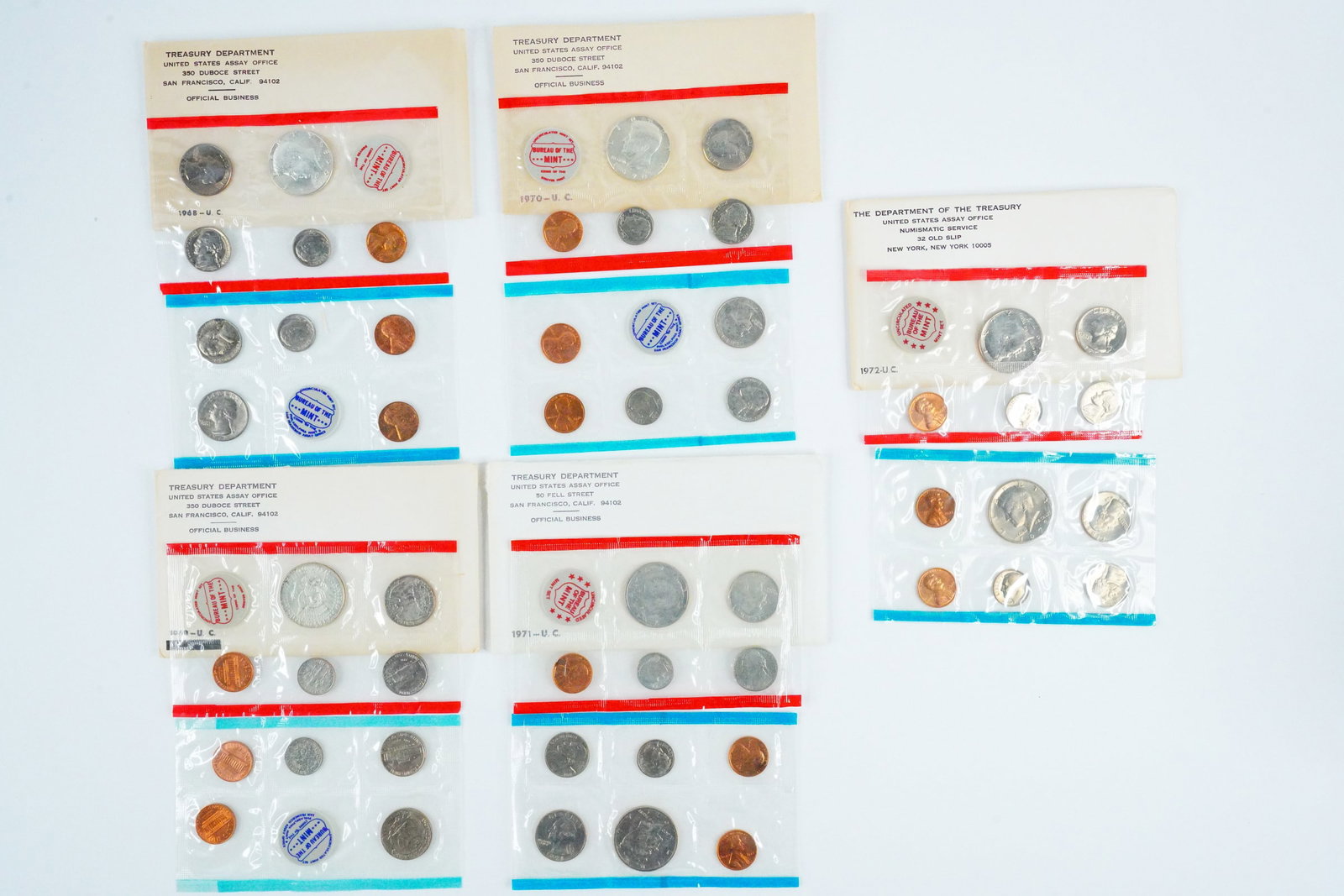 Lot of (5) 1968-1972 U.S. Mint Uncirculated Coin Sets (1 of 16)