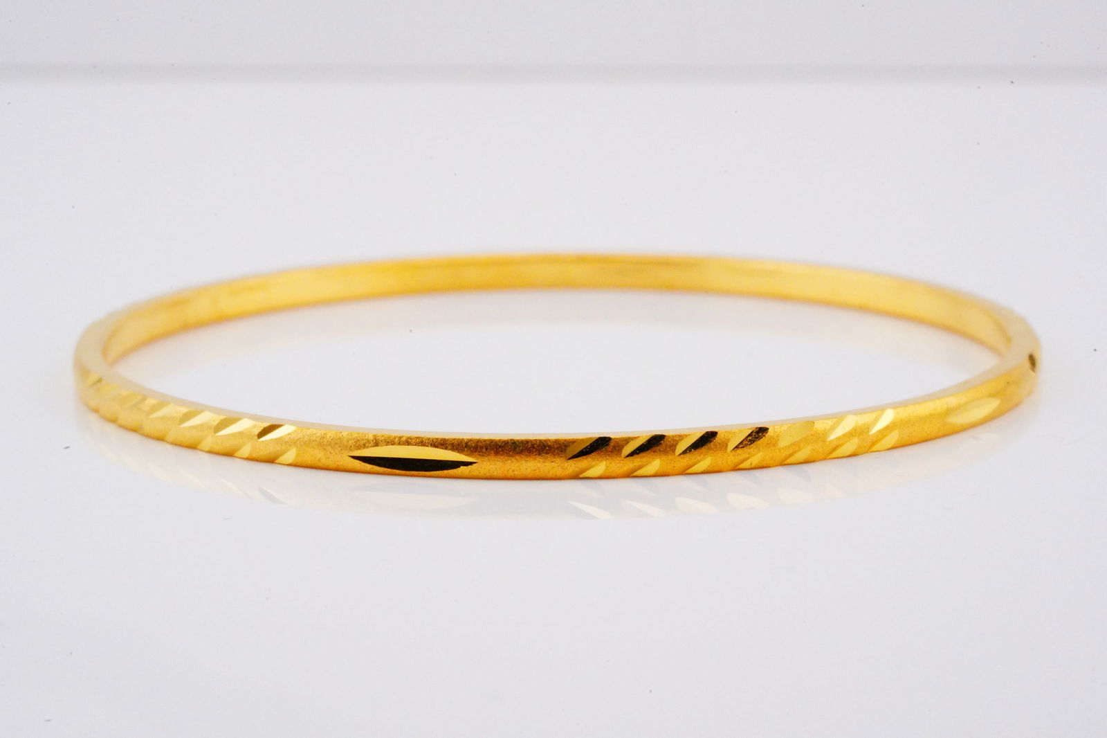 24K Yellow Gold Bangle Bracelet (1 of 4)