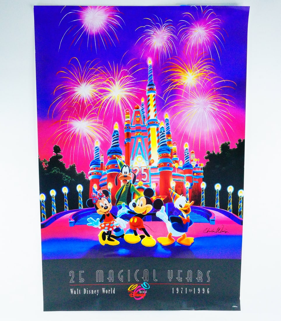 Walt Disney World 1996 25th Anniversary Poster Signed (1 of 7)