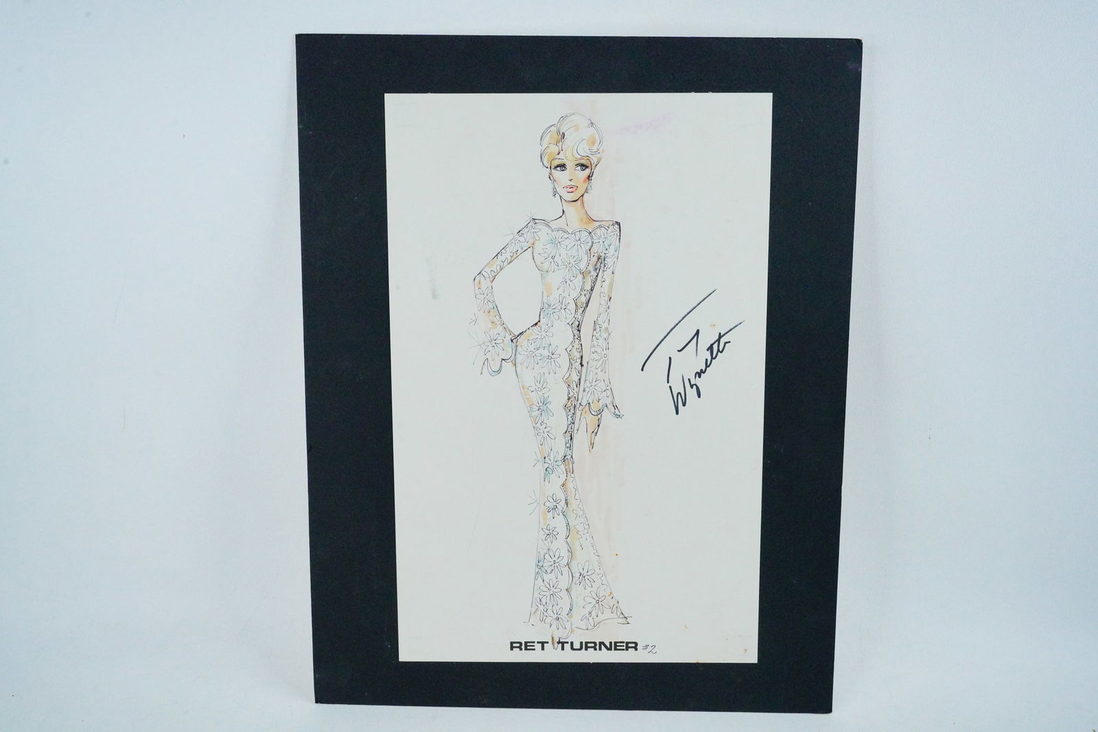 Tammy Wynette Signed Costume Sketch by Ret Turner (1 of 5)