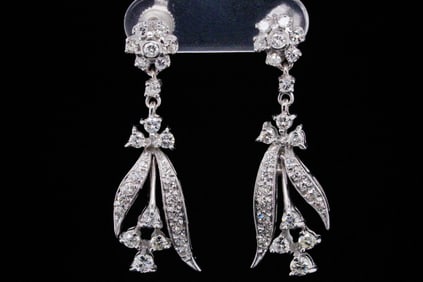 1.25ctw SI1-SI2/G-H Diamond and 14K White Gold Earrings