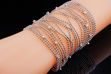 2.00ctw SI1-SI2/G-H Diamond and 18K White Gold Bracelet