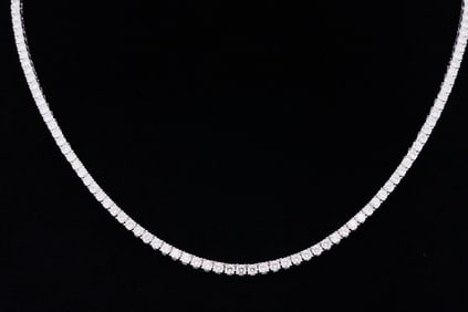 10.80ctw VS2-SI1/G-H Diamond and 18K White Gold Necklace