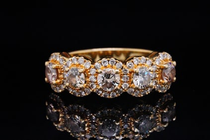 1.50ctw Diamond and 14K Yellow Gold Ring