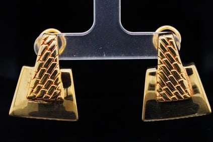 Fope Italy 18K Yellow Gold 1" Earrings