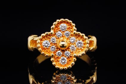 Van Cleef & Arpels Vintage Alhambra 0.48ctw Diamond Ring