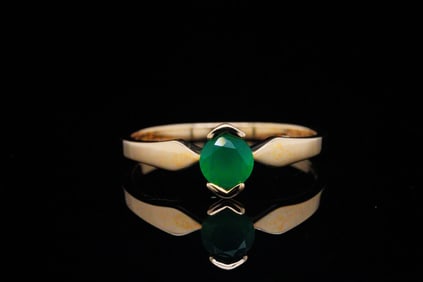 14K Yellow Gold and 0.40ct Emerald Ring