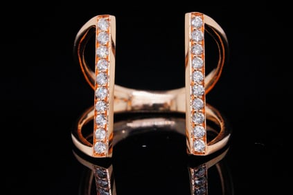 14K Rose Gold and 0.30ctw SI1-SI2/G-H Diamond Ring