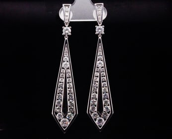 5.35ctw SI1-SI2/G-H Diamond and 18K White Gold Earrings