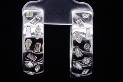 1.60ctw VS1-VS2/G-H Diamond and 18K White Gold Earrings
