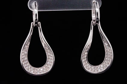 1.75ctw SI1-SI2/G-H Diamond and 18K Drop Earrings