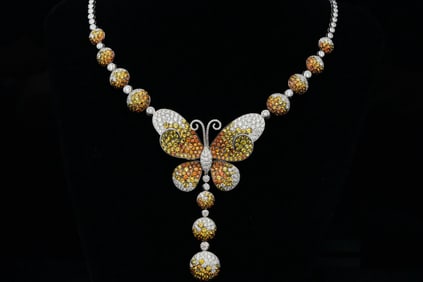Maggioro 24.50ctw Sapphire & Diamond 18K Necklace