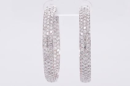 6.00ctw SI1-SI2/G-H Diamond 14K White Gold Earrings