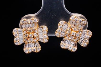 1.00ctw SI1-SI2/G-H Diamond and 14K Yellow Gold Earrings