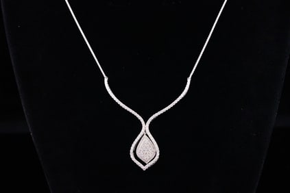 1.50ctw SI1-SI2/G-H Diamond and 14K White Gold Necklace
